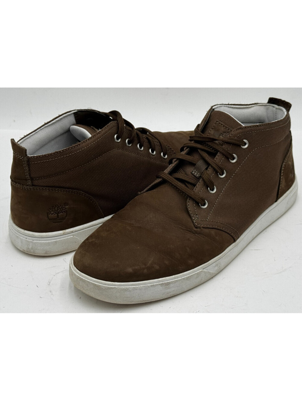 Timberland Groveton Men's Shoes Size 11 W Brown Leather Canvas Chukka Boots